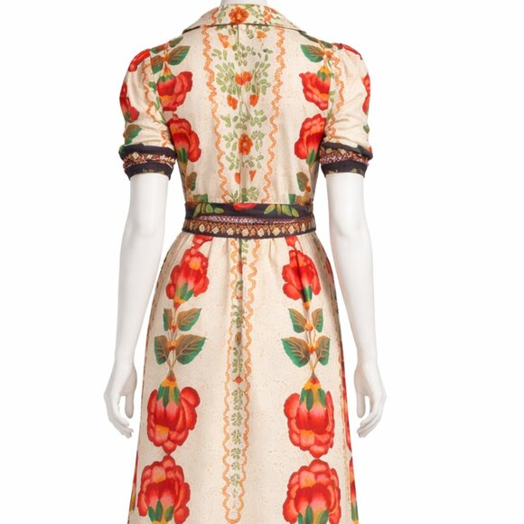 Celina Moon Floral Print Maxi Spring Dress With Belt Women's Size XS - Picture 6 of 6